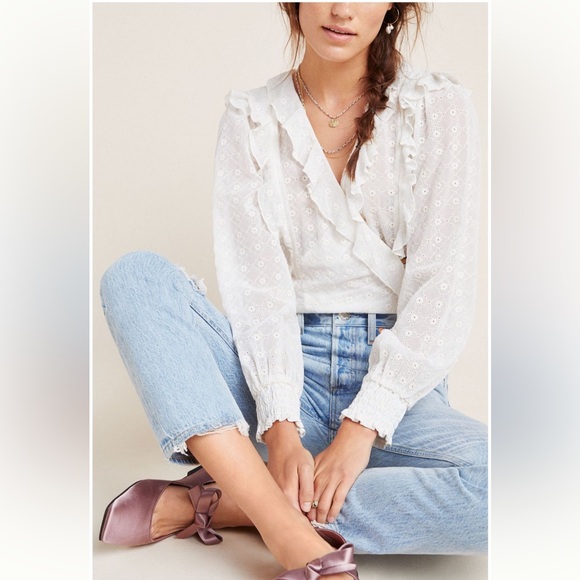 Anthropologie Maeve, Laila Ruffle Blouse, 8 - Picture 2 of 6